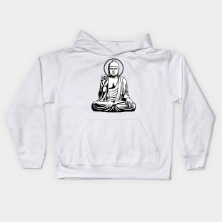 Young Buddha (black white) Kids Hoodie